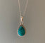 Turquoise Teardrop Silver Necklace Pendant by Springwaves