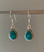 Silver Turquoise Teardrop Earrings by Springwaves