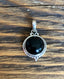 Delicate Round Black Onyx Pendant Necklace by Springwaves
