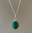 Sterling Silver Classic Oval Malachite Necklace by Springwaves