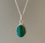 Sterling Silver Classic Oval Malachite Necklace by Springwaves