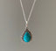 Turquoise Silver Boho Teardrop Necklace by Springwaves