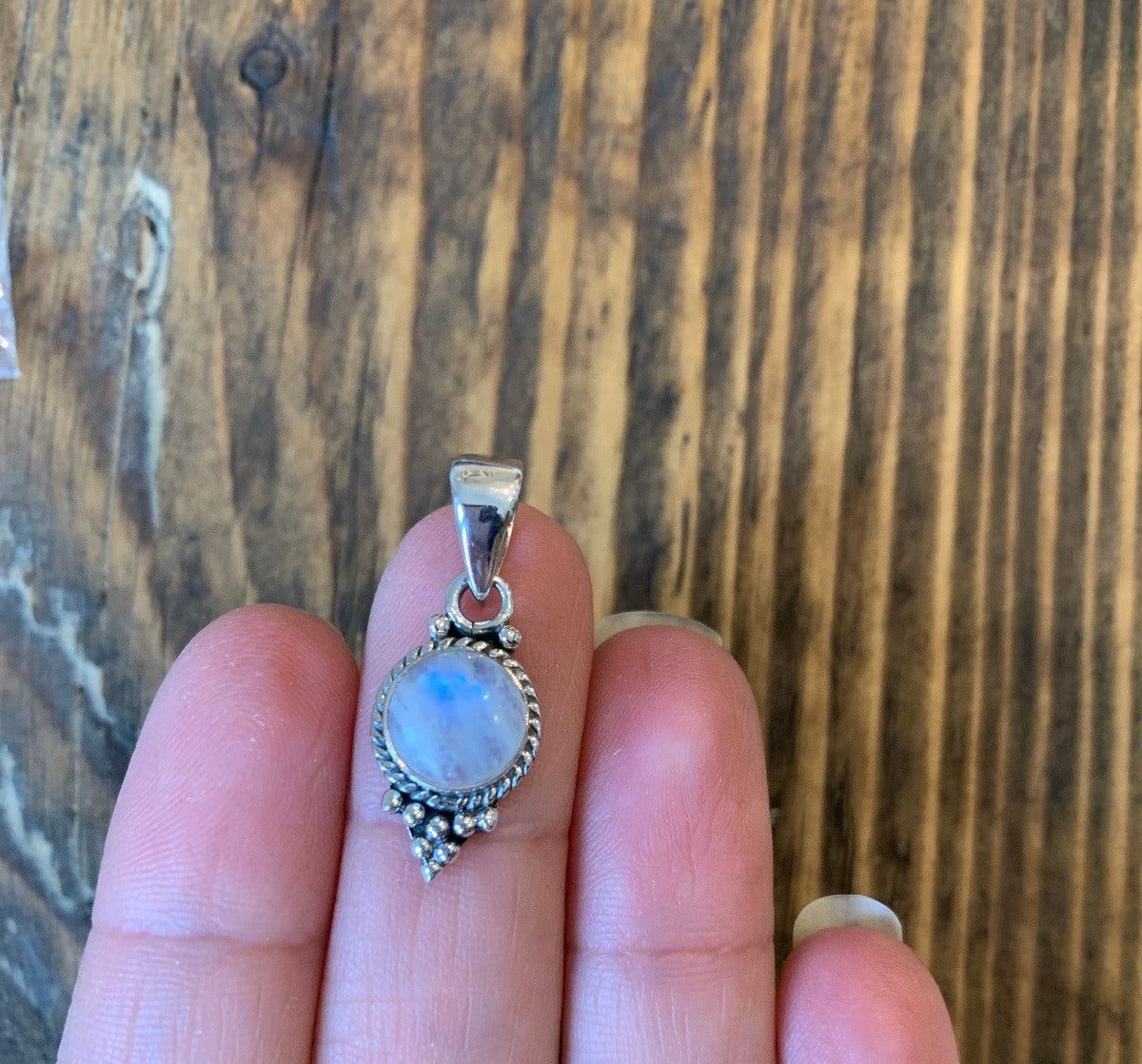 Dainty Sterling Silver Rainbow Moonstone Necklace by Springwaves