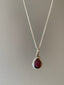 Silver Garnet Teardrop Pendant Necklace by Springwaves