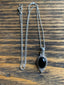 Sterling Silver Oval Black Onyx Necklace by Springwaves