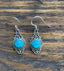Delicate Ornate Silver Turquoise Drop Earrings by Springwaves