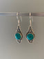 Delicate Ornate Silver Turquoise Drop Earrings by Springwaves
