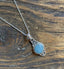 Aquamarine Dainty Elegant Flower Pendant Necklace by Springwaves