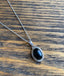 Sterling Silver Oval Black Onyx Necklace by Springwaves