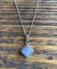 Sterling Silver Square Rainbow Moonstone Necklace by Springwaves