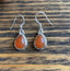 Sterling Silver Carnelian Teardrop Earrings by Springwaves