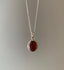 Sterling Silver Classic Oval Garnet Necklace Pendant by Springwaves