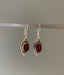 Sterling Silver Boho Oval Red Garnet Earrings by Springwaves