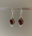 Sterling Silver Boho Oval Red Garnet Earrings by Springwaves