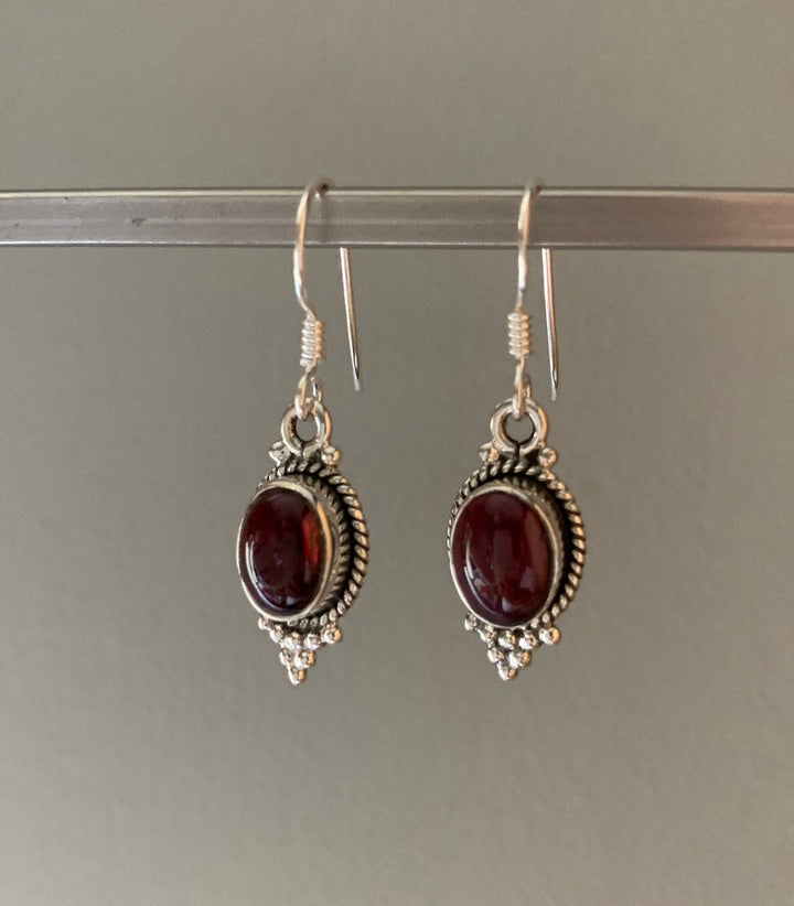 Boho Garnet Earrings