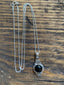 Black Onyx Dainty Elegant Flower Pendant Necklace by Springwaves