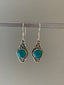Delicate Ornate Silver Turquoise Drop Earrings by Springwaves