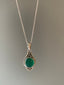 Green Onyx Dainty Elegant Flower Pendant Necklace by Springwaves