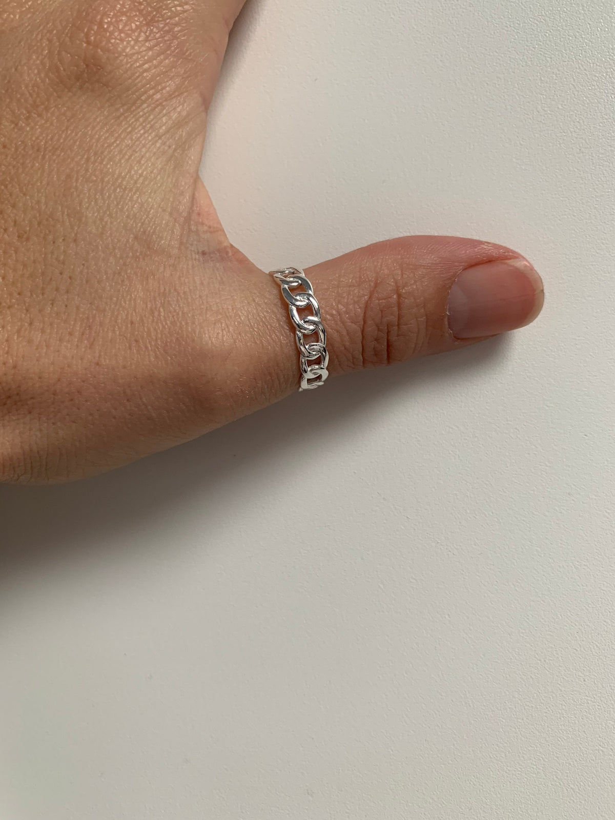 Sterling Silver Chain Stacking Band Ring