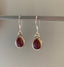 Sterling Silver Boho Teardrop Red Garnet Earrings by Springwaves