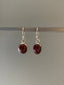 Oval Deep Red Garnet Earrings for January Birthstone by Springwaves