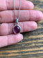 Dainty Oval Purple Amethyst & Silver Necklace by Springwaves