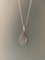 Sterling Silver Oval Pink Quartz Necklace by Springwaves