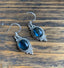 Sterling Silver with Labradorite Stone Delicate Dangle Earrings by Springwaves