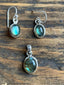 Classic Oval Silver Labradorite/Black Moonstone Drop Earrings and Pendant by Springwaves