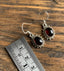 Chunky Silver Boho Oval Garnet Earrings by Springwaves