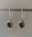 Chunky Silver Boho Oval Garnet Earrings by Springwaves