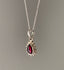 Silver Garnet Boho Teardrop Pendant Necklace by Springwaves