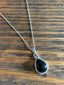 Black Onyx Teardrop Silver Pendant Necklace by Springwaves