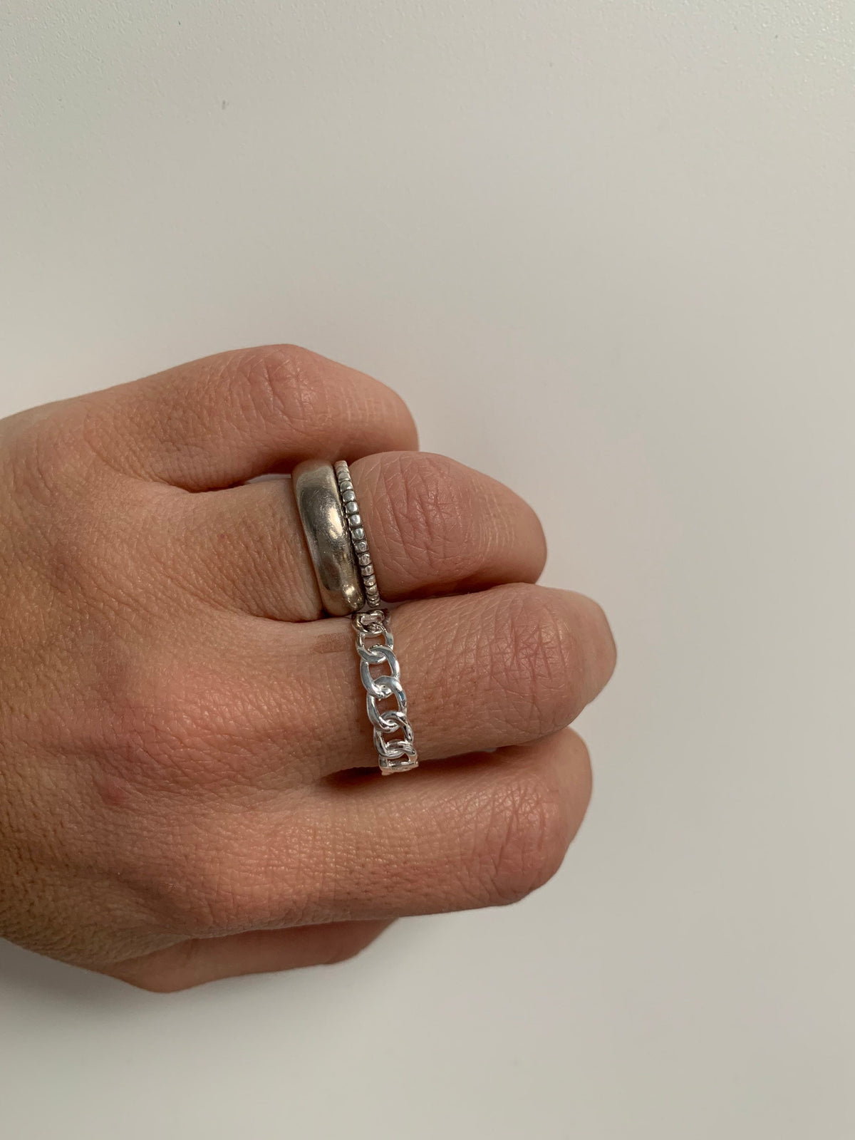 Sterling Silver Chain Stacking Band Ring