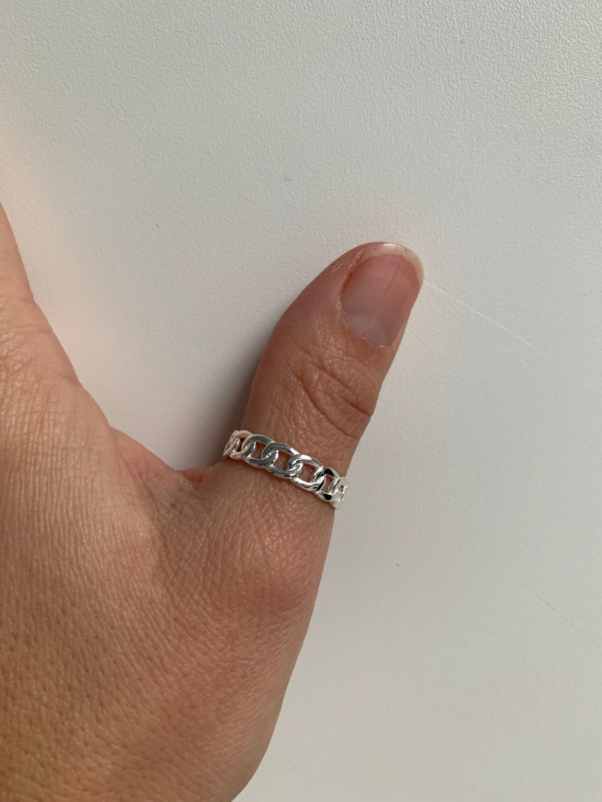 Sterling Silver Chain Stacking Band Ring