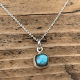 Minimalist Square Labradorite  Necklace