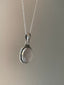 Sterling Silver Oval Pink Quartz Necklace by Springwaves