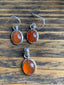 Classic Oval Silver Carnelian Drop Earrings and pendant by Springwaves