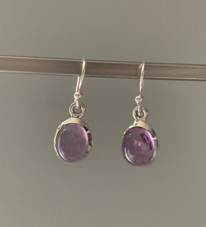 Classic Amethyst Oval Sterling Silver Earrings