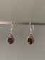 Chunky Silver Boho Oval Garnet Earrings by Springwaves