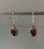 Chunky Silver Boho Oval Garnet Earrings by Springwaves