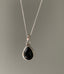 Black Onyx Teardrop Silver Pendant Necklace by Springwaves