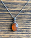 Sterling Silver Classic Oval Carnelian Necklace by Springwaves