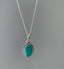 Dainty Oval Boho Turquoise Silver Necklace by Springwaves