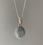Sterling Silver Oval Starburst Aquamarine Necklace by Springwaves