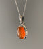 Sterling Silver Classic Oval Carnelian Necklace by Springwaves