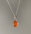 Sterling Silver Classic Oval Carnelian Necklace by Springwaves