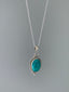 Dainty Oval Boho Turquoise Silver Necklace by Springwaves