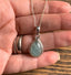 Aquamarine Teardrop Silver Pendant Necklace by Springwaves