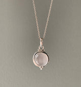 Dainty Round Rose Quartz Pendant Necklace